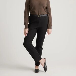 Quince Ultra-Stretch Ponte Straight Leg 4-Pocket Pants (black)